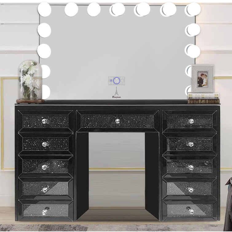 NY Diamond import Hollywood Vanity Set with Mirror & Reviews Wayfair
